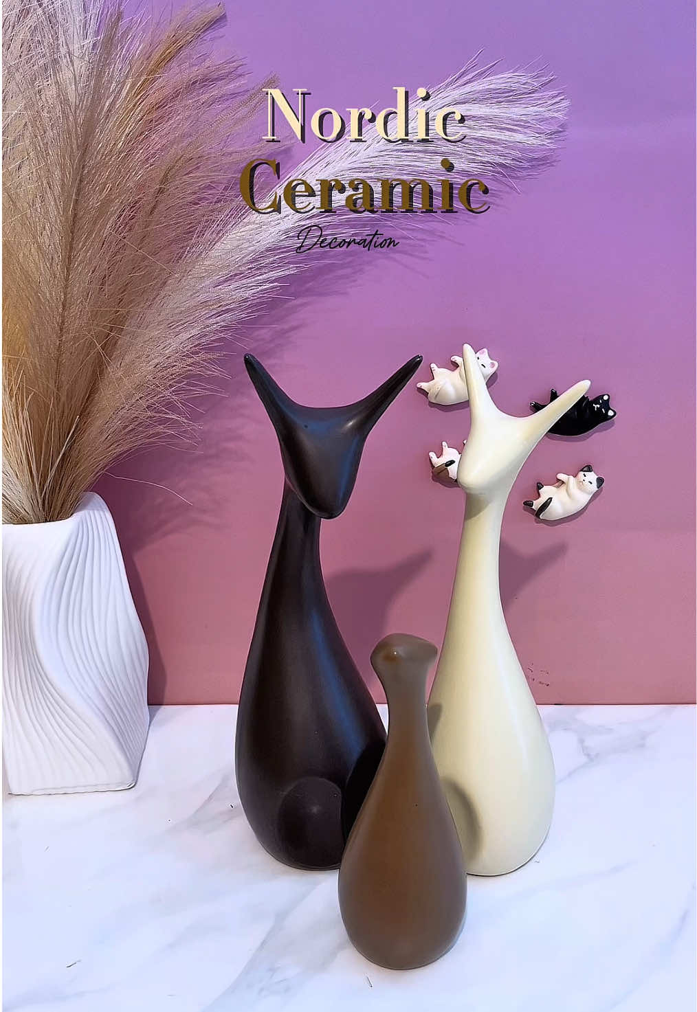 Nordic Ceramic Three Deers Decor #nordicstyle #minimalistdecor #aestheticdecor #deers #ceramicdecor 