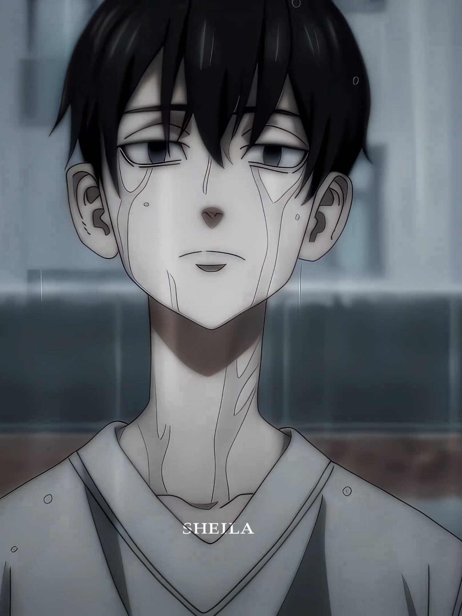 Thank the rain for washing away his hair gel🫢  #shinichiro #shinichirosano #tokyorevengers #edit #viral