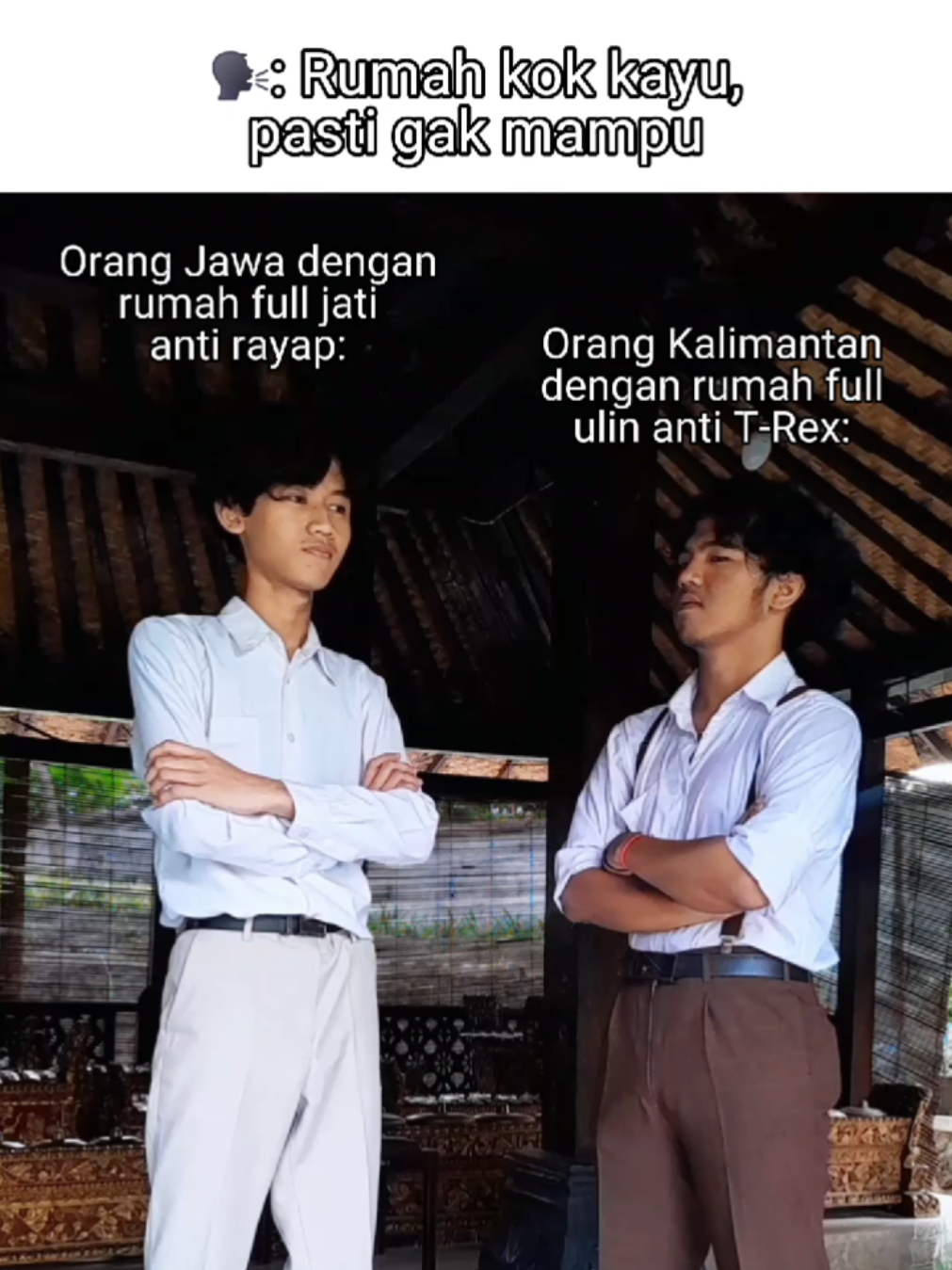 Aselinya orang sugih loh ya🤭😹 Disclaimer: video ini bertujuan untuk hiburan semata #meme #rumahkayu #kayujati #jawa #kalimantan 