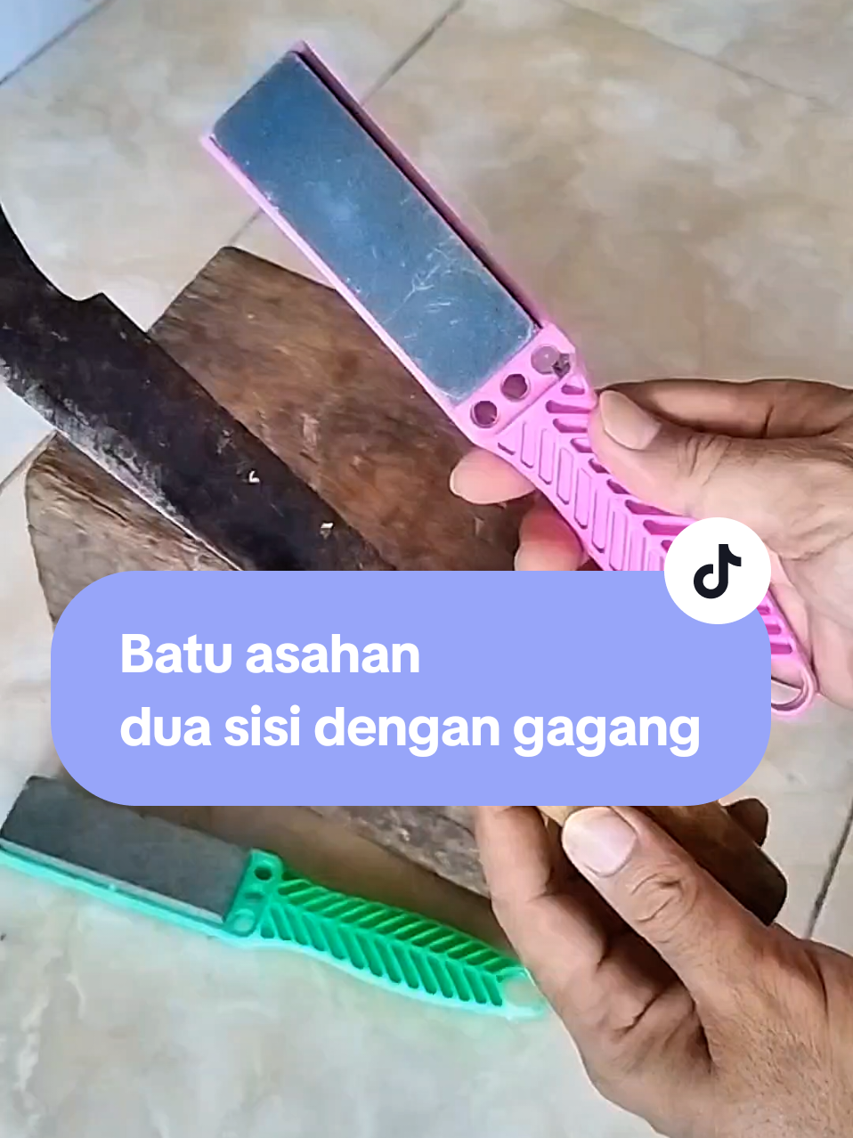Batu asahan dua sisi dengan gagang #batuasahan #batuasah #asahanpisau #batuasahpisau #produkoriginal 