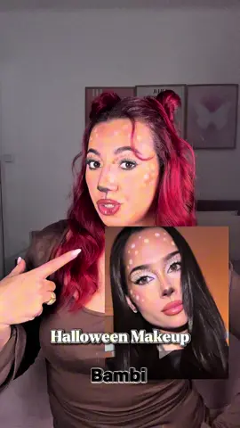 Maquillage Bambi Halloween #bambi #makeup #halloweenmakeup #halloween #makeupturorial. Produit utilisé :                        Fond de teint @Huda Beauty          Anticerne @Diorbeauty    brunzer @YSL Beauty.        contour @tarte cosmetics  crayon à lèvres @Sephora Collection  