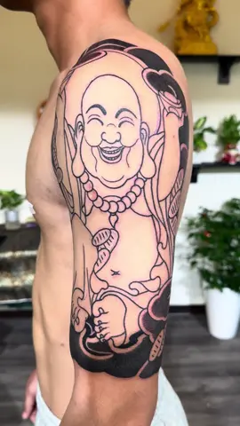 #20inktattoo #nhậtcổtattoo #xuhuong  Đức phật di lặc bắp tay 🫡🫡