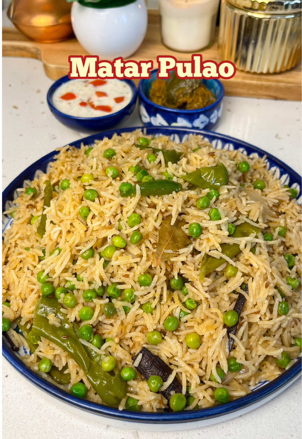 Matar Pulao (Peas Pulao) Recipe Ingredients: 1/2 cup oil 1 medium onion Whole spices (1 tbsp cumin seeds, 1 tsp coriander seeds,2 small bay leaf, 4 cloves, 4 black peppercorns, 2 green cardamoms, small cinnamon stick) 1 tbsp garlic paste 2 cups peas 1 tsp salt 1 tbsp cumin powder  1 tbsp coriander powder  1 tsp black pepper  1/2 tsp chilli powder  2-3 green chilies 1 chicken cube 4 and Half  cups water 2 cups basmati rice (soaked for 30 mins) #pulao #homemade #EasyRecipes #rice #fypシ゚  