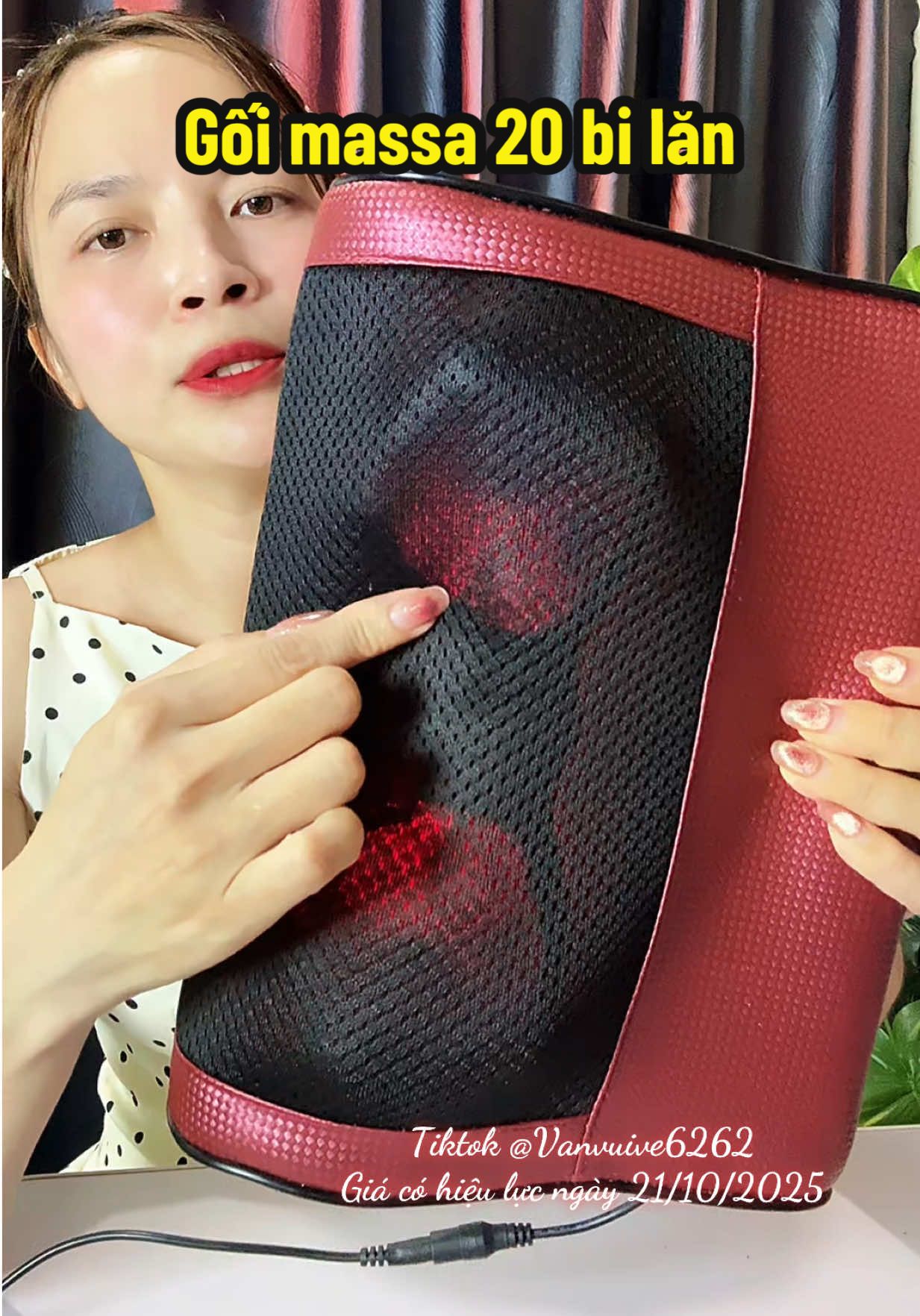 Gối massa 20 bi kết hợp đèn hồng ngoại #vanvuive6262 #goimassage #goimassagecovaigay #goimassagehongngoai #xh  @Vân Vui Vẻ 6262 