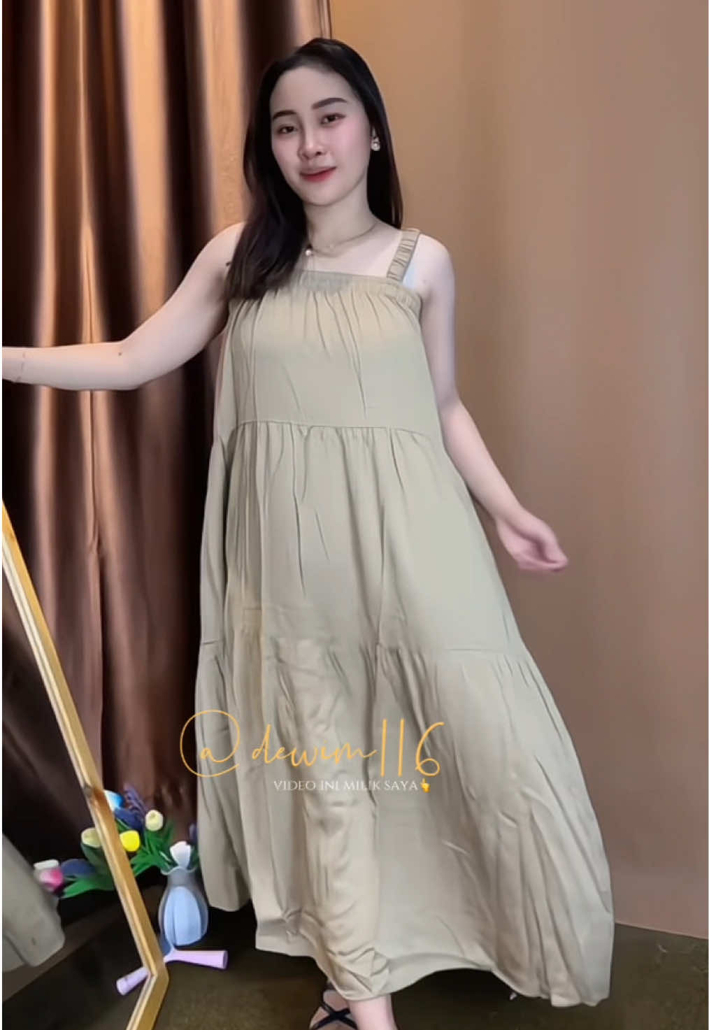 nyaman banget bahannya adem #dress #dresscantik #dressrayon #dresstali #dresstanpalengan 