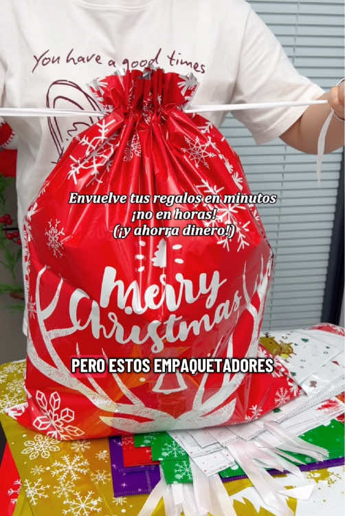 El verdadero milagro navideño es que, gracias a estas bolsas, ¡este año terminaré de empaquetar en minutos!   #navidad #bolsasregalo #México #bolsanavideña #bolsaregalo