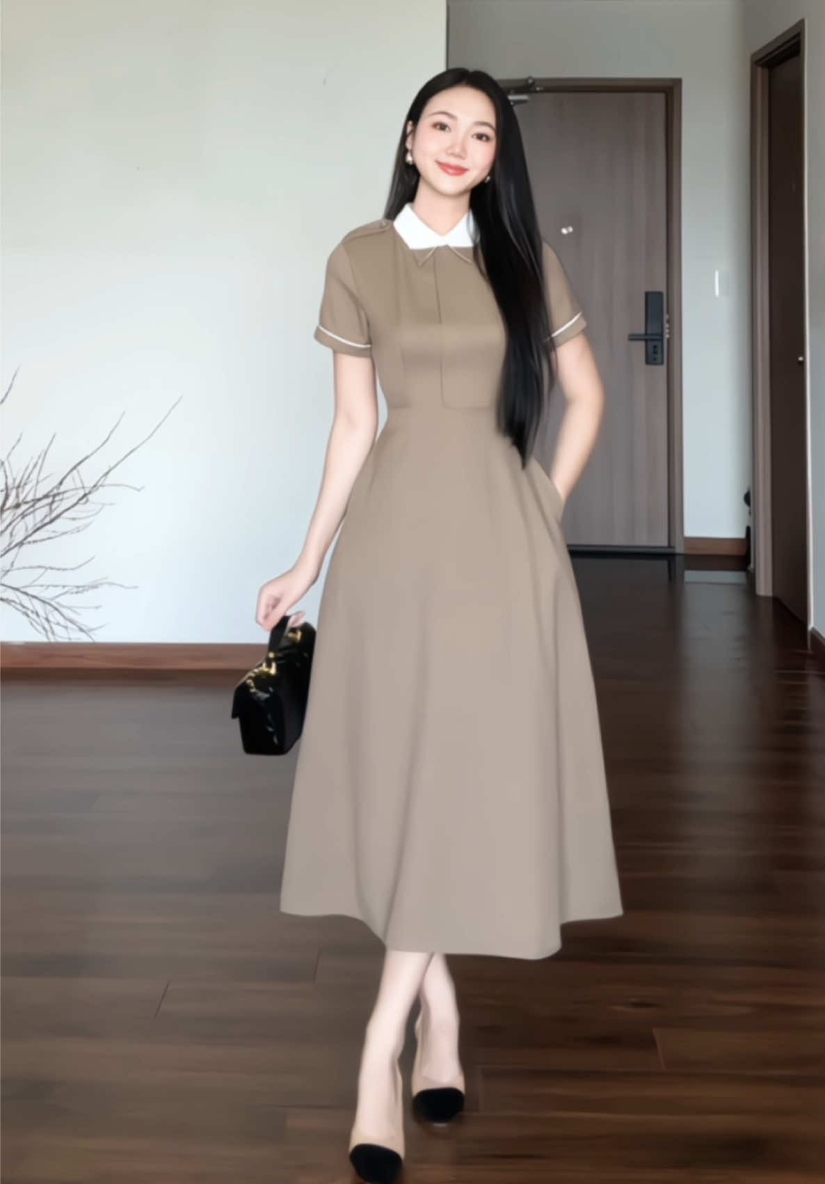 Váy dài thanh lịch cho mấy người đẹp diện đi làm💃 @LOUY.officials  #review #elegantstyle #thoitrangcongso #vaycongso #fallfashion 