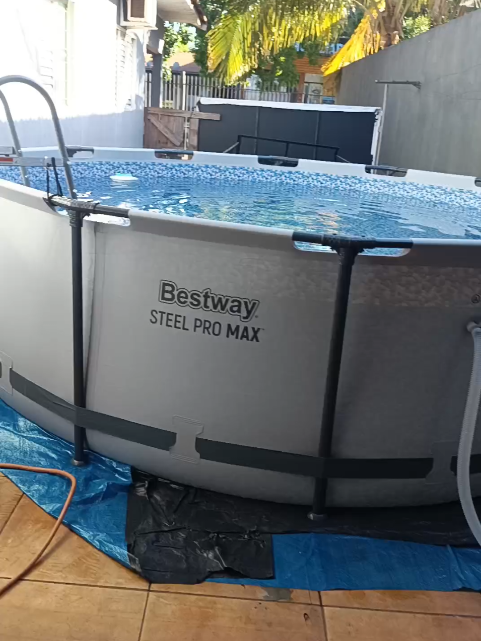 nossa piscina da Bestway de 9 mil litros chegou 🤩🤩❤️ simplesmente apaixonada  #piscina #verao #familia 