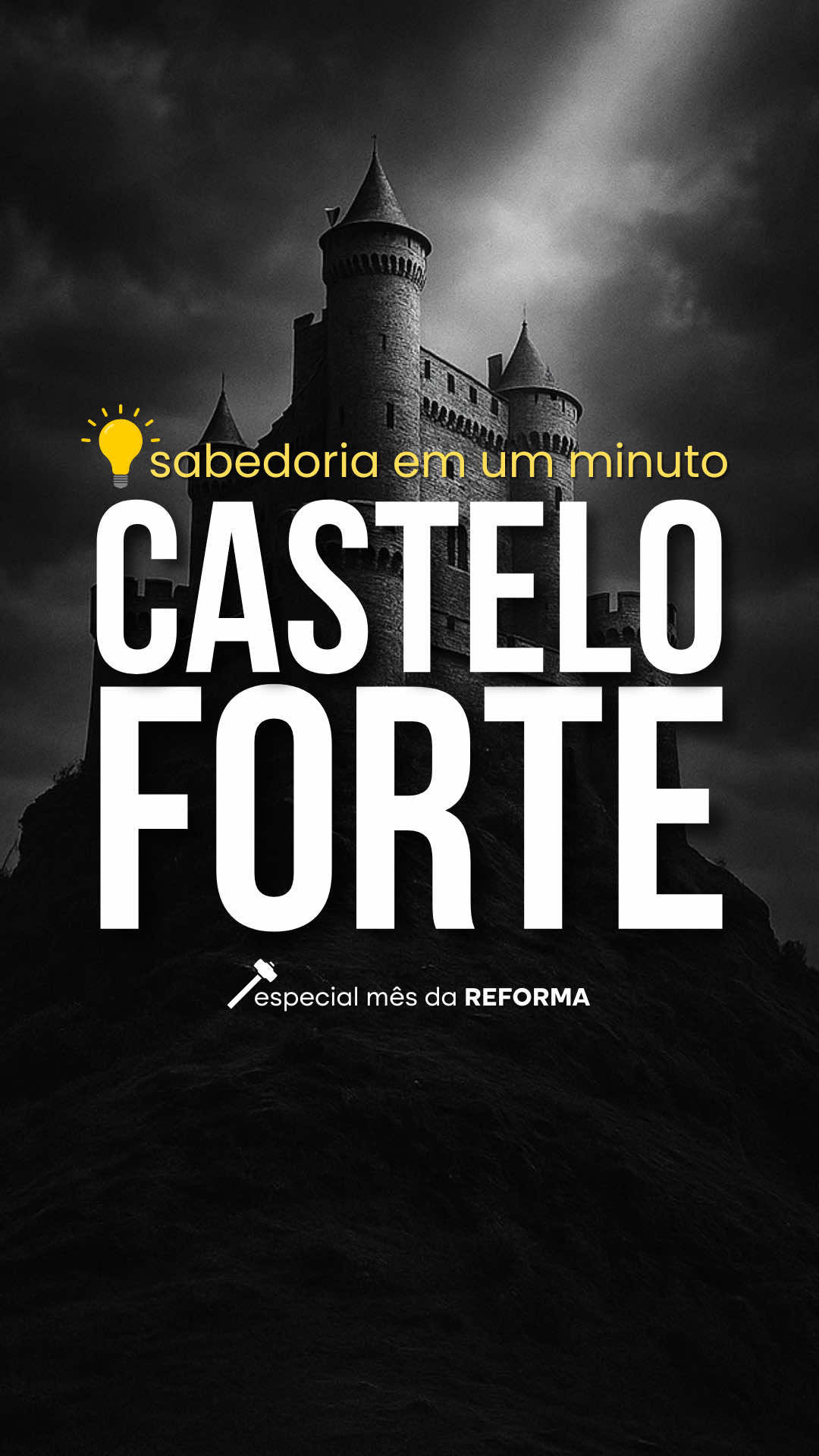 Onde você busca segurança? Provérbios diz que o nome do Senhor é torre forte — e o justo corre para Ele. Em Cristo, essa promessa se cumpre. Ele é o nosso refúgio, o abrigo seguro contra o mal e o medo. 🕯️ Nós podemos cantar essa verdade: “Castelo Forte é o nosso Deus.” #sabedoria #sabedoriaemumminuto #sabedoriadodia