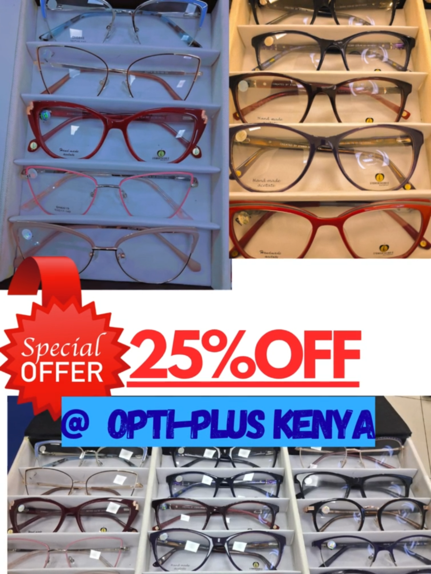 💥SPECTACLES FRAMES starts from Ksh 790/- ( exclusive of lenses)  💥 Variety of designs to choose from. 💥All types of lenses available at discounted prices 💥✴We offer free eye check up and consultation when dispensing the lenses 💥✴We do lenses transfers from broken frames to new frames 🏢We are located at Nairobi, Opposite Imenti house (Nacico Chambers) & 🏙️ Ronald Ngala Street opp Post Office  (You can reach us on:📶📞 +254 702 220 545 / +254 105 165 560 ) #optipluskenya #visionmatters #eyewear #eyecare #ProgressiveLenses #photochromiceyeglass #blueblocklenses#BrandedFrames #loveyoureyes #fyp