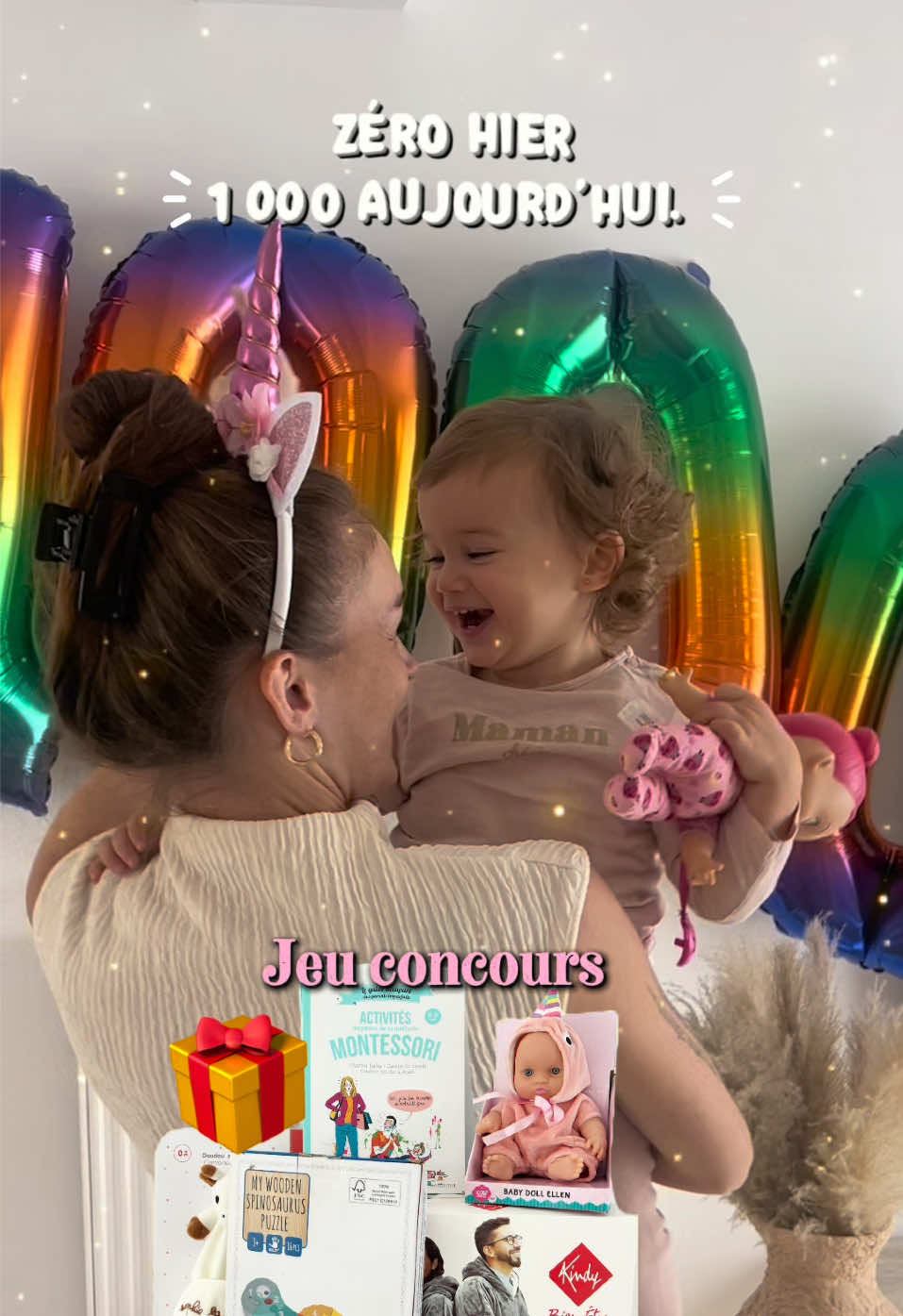 Pour vous remercier💖 🎁 À gagner : un magnifique lot d’une valeur d’environ 80€, composé de : 🩵 Un plaid Kindy ultra doux 🦖 Un puzzle dinosaure My Wooden 🧸 Un doudou Sophie la girafe 📘 Un livre d’activités  👧 Une petite poupée adorable De quoi faire plaisir aux petits comme aux grands ✨ Pour participer, rien de plus simple 👇 1️⃣ Like ce post ❤️ 2️⃣ Abonne-toi  3️⃣ Identifie 1 ami(e)s en commentaire OU commente «Cadeau » 🔁 Bonus : republie pour doubler tes chances ! ⏰ Fin du concours ce Samedi 25/10 à 12h!  🏆 Résultat annoncé ce Samedi 25/10 en story ! #jeuconcours #merci #famille #sortieenfamille #activiteenfant 