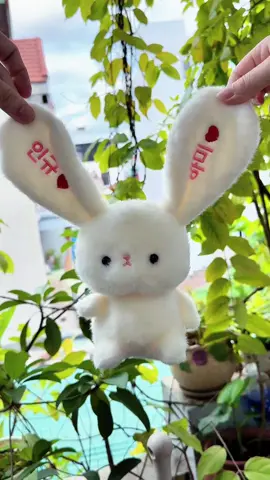 Ai đó dịch giúp tôi chữ trên tai thỏ với ạ#thỏbông #thêutay #tiktok #CapCut #gaubong 