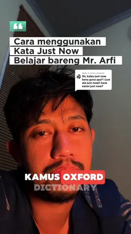 Replying to @Zara Jangan lupa di repost ya Zara  . . 🎯 JUST NOW — arti, penggunaan, dan tense yang cocok! 1️⃣ At this moment (saat ini / sekarang banget) ➡️ Come and see me later — I'm busy just now. 👉 Datang nanti aja, aku lagi sibuk sekarang ini. 2️⃣ During this present period (selama waktu sekarang) ➡️ Business is good just now. 👉 Bisnis lagi bagus belakangan ini. 3️⃣ Only a short time ago (baru aja / barusan) ➡️ I saw her just now. 👉 Aku baru aja liat dia. ⚠️ Catatan penting: Just now biasanya nggak cocok dipakai sama Present Perfect (have/has + V3), karena just now nunjukin waktu yang spesifik di masa lalu. Jadi: ❌ I have seen her just now. (salah) ✅ I saw her just now. (benar) Kalau mau pakai Present Perfect, ganti aja dengan just tanpa now: ✅ I’ve just seen her. → Aku baru aja liat dia. 🧠 Kesimpulan: 👉 just now = past tense 👉 just = present perfect #EnglishTips #LearnEnglish #TenseTime #JustNow #mrarfi 