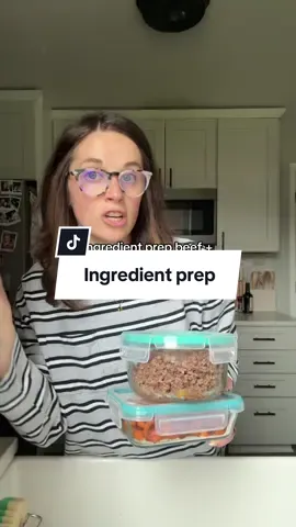 Ingredient prep was a life saver before a baby and is an extra life saver post baby #dietitian #healthymeals #mealprep #dietitiansoftiktok 
