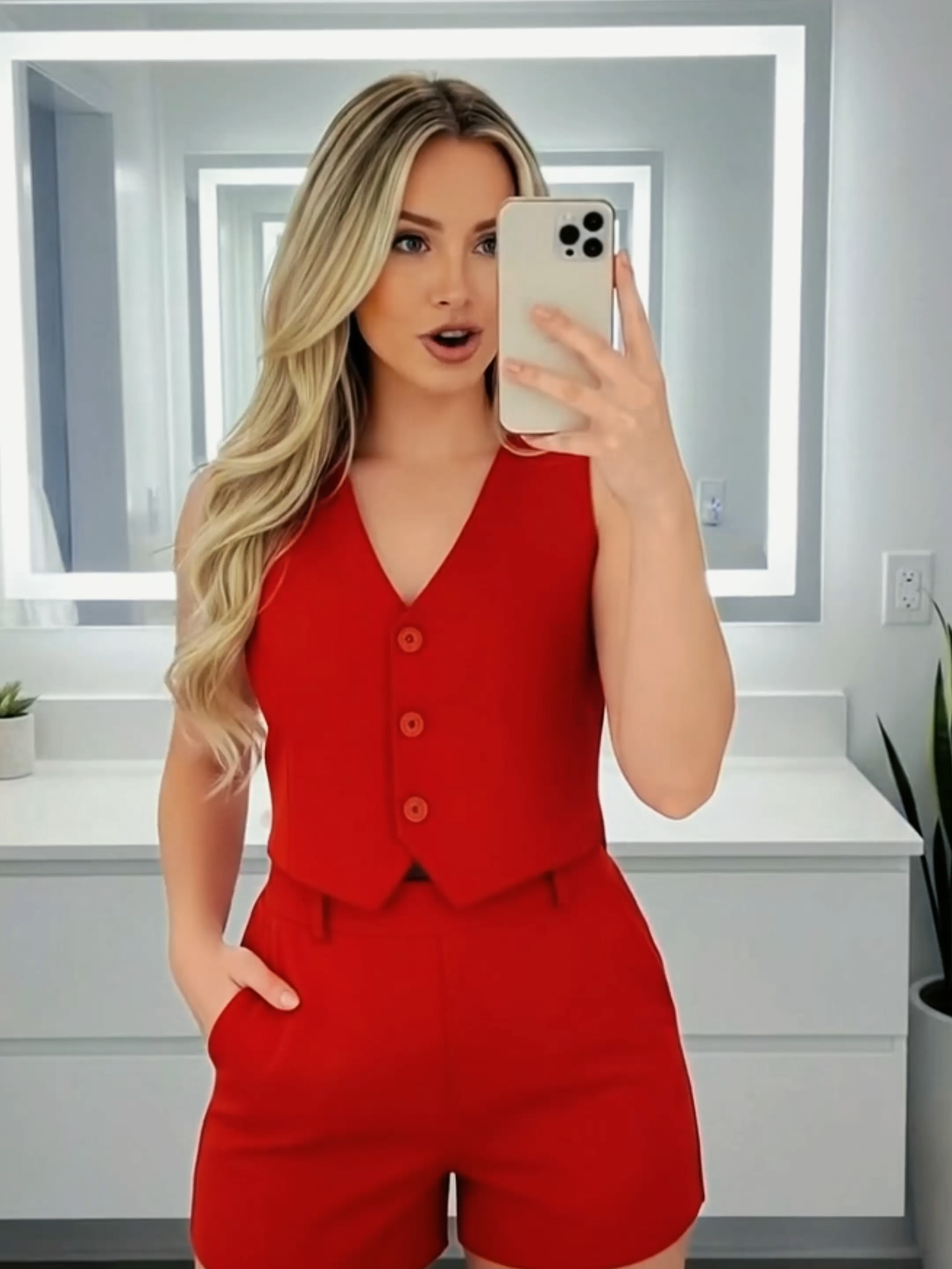 Olha esse conjunto por apenas 59,90 R$ Conjunto de alfaiataria Feminino colete com short - Moda casual e Social  #colete #conjuntos #verao #modafemininatiktok