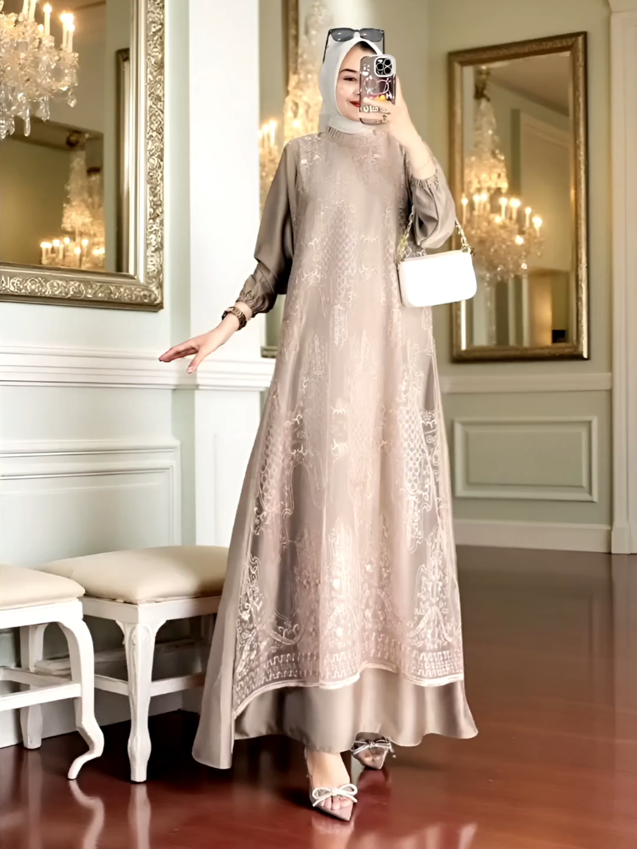 AMEELLA DRESS Bahan Velvet Premium Mix Full Brukat Gamis Maxi Mewah Elegant Gaun Wanita Muslim Syari Panjang Dewasa Remaja Cocok Untuk Pesta Kondangan Lebaran dengan Berbagai Variasi #gamis #gamislebaran #gamissyari #gamiskekinian #gamismewah 