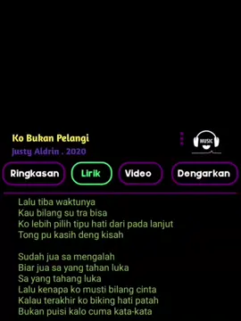 Ko Bukan Pelangi 🥀🎧#lyrics #music #twizzlyrics #fyp #viraltiktok 