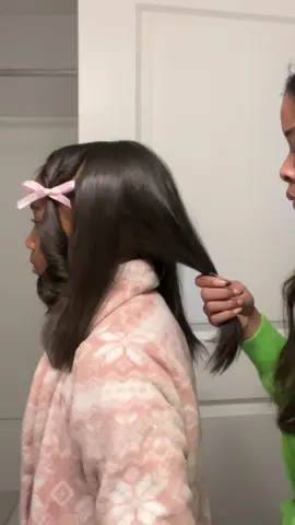 This is my favorite hair style on her.. We had a great morning 🩷💛❤️🧡💜💚🩵 Outfit deets  Top @Marshalls  Jeans @Walmart  Bracelets @Amazon Fashion @Amazon  Shoes @Nike  #MomsofTikTok #momlife #grwm #morningroutine #fyp 