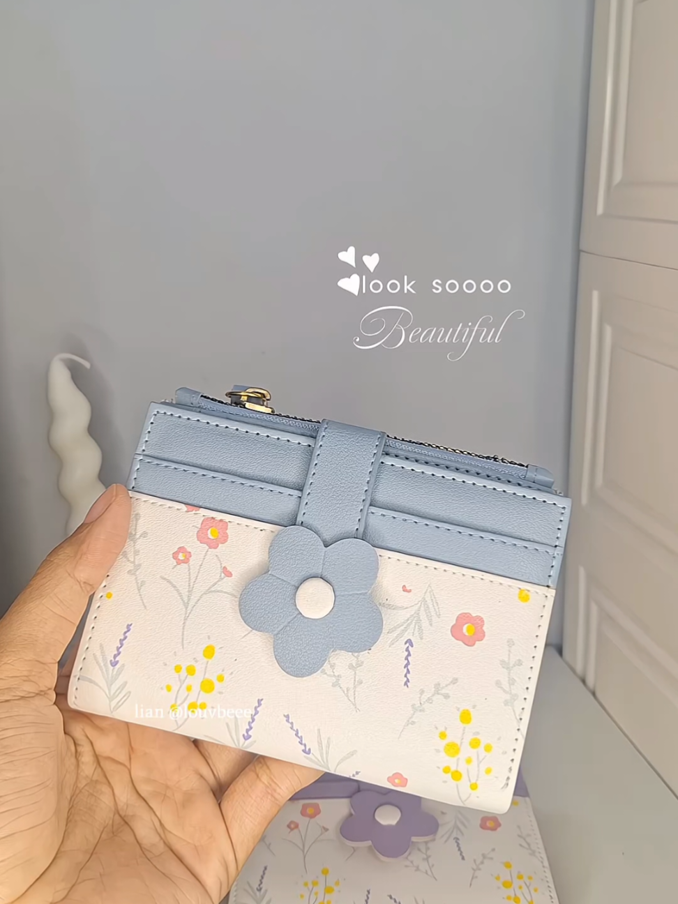 dompet motif bunga aesthetic dan bikin gemas 💜 kalian tim biru atau ungu 🙋‍♀️ #dompetbestseller #dompetmurah #dompetwanita #paydaysale #dompetmotif 