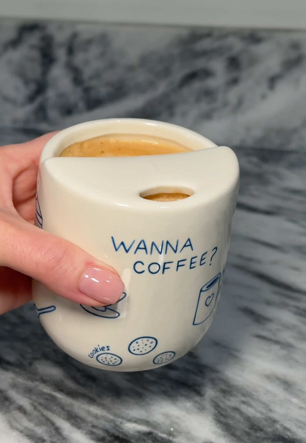 Wanna coffee? This handmade ceramic mug is sooo cute #coffeemug #coffee #coffeetok #giftideasforher 