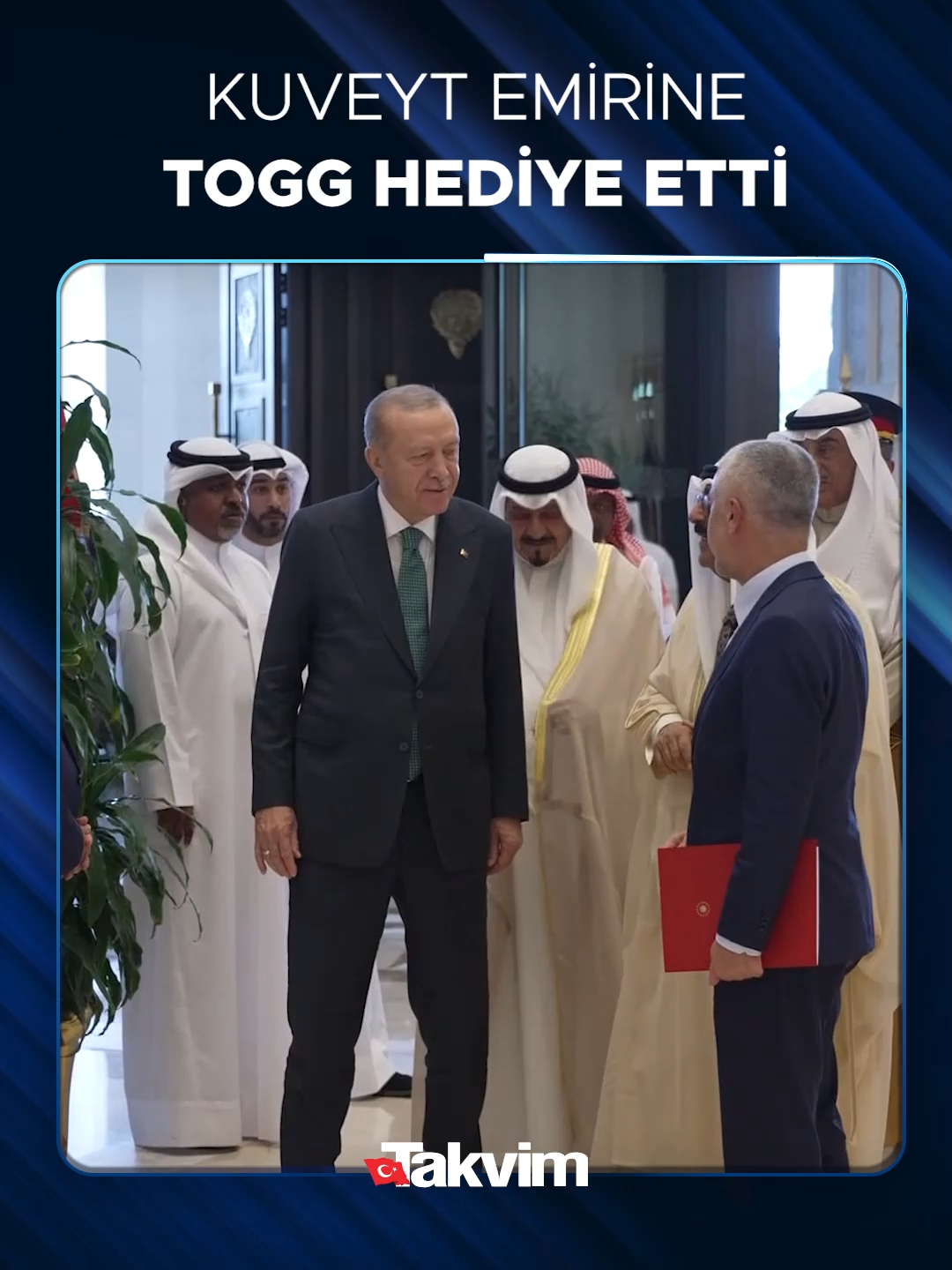 Başkan Erdoğan, Kuveyt'te gerçekleştirdiği resmi ziyaret sırasında Kuveyt Emiri meşal el-Ahmed el-Cabir-es Sabah'a Togg hediye etti.