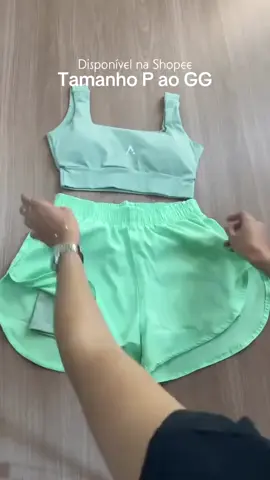 Conjunto Fitness Poliamida Top Com Bojo Short Duplo Com Tactel Linha Premium #fyp #academia #yoga #Fitness