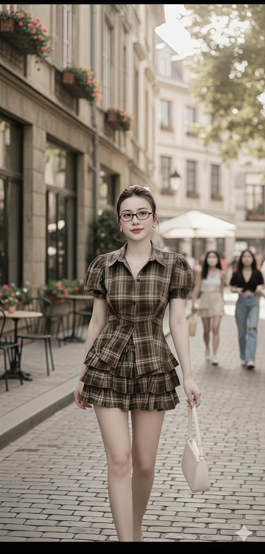 Thời trang nữ bigsize 50-95kg - Set áo sơ mi nữ tay bồng phối chân váy tầng caro bigsize xinh đẹp cao cấp dễ thương freesize 50-95kg top áo sơ mi croptop #setnu #damnu #bigsize #thoitrangnu #minhnguyet3799 