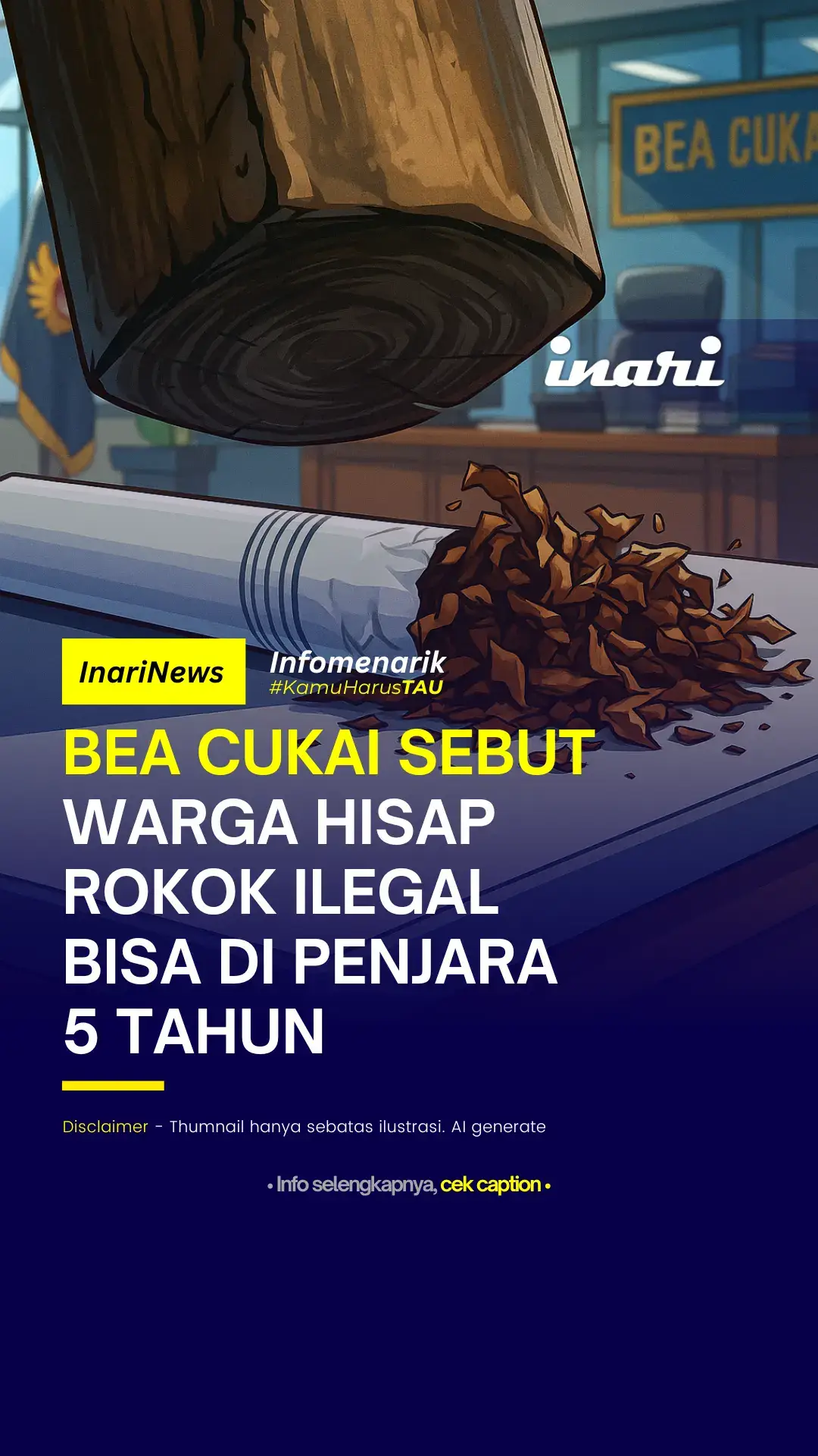 Kantor Wilayah Direktorat Jenderal Bea dan Cukai (DJBC) Jawa Barat mengingatkan bahwa tidak hanya produsen dan pedagang, tetapi juga pengguna rokok ilegal bisa dikenakan sanksi pidana. Berdasarkan Pasal 54 Undang‑Undang Cukai, tindakan seperti mengedarkan, menimbun, membeli atau mengkonsumsi rokok tanpa pita cukai atau rokok ilegal dapat dihukum penjara hingga 5 tahun atau denda maksimal Rp 200 juta. Di wilayah Jawa Barat, khususnya, kawasan seperti Cirebon dan Purwakarta disebut sebagai jalur distribusi utama rokok ilegal. DJBC Jabar menargetkan pemusnahan sebanyak 78,5 juta batang rokok ilegal, karena wilayah tersebut dianggap strategis sebagai perlintasan ke Sumatera, Kalimantan, dan wilayah lainnya. Salah satu faktor yang meningkatkan konsumsi rokok ilegal adalah harga yang relatif lebih rendah dibandingkan rokok berizin. Banyak warung di wilayah tersebut menjadi tempat pemasaran rokok ilegal karena konsumen tertarik dengan harga murah, padahal dari sisi regulasi mereka sudah melanggar.  Imbauan dari Bea Cukai mengajak masyarakat untuk lebih cermat dalam membeli rokok memastikan pita cukai terpasang dengan benar dan legalitasnya tak diragukan karena selain pelaku produksi dan distribusi, konsumen pun bisa menghadapi risiko hukum. Dengan demikian, peredaran rokok ilegal bukan hanya masalah penerimaan negara dan persaingan usaha, tetapi juga berpotensi menjerat individu pengguna secara pidana. #beacukai #rokok #ilegal #beritaterkini #infoterkini 
