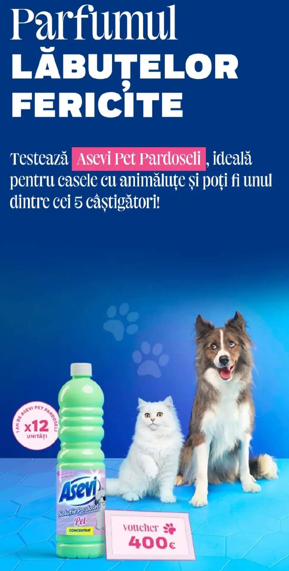 ✨️Poți câștiga 1 an de Asevi Pet Pardoseli și un voucher de 400€ pentru produse destinate animalului tău de companie! 💕✨️ Vrei să fii unul dintre cei 5 câștigători? Iată cum: 1 Cumpără Asevi Pet Pardoseli. 2 Completează formularul de înscriere de mai jos. 3 Păstrează bonul fiscal pentru validarea câștigului. 📍https://www.leapsacurateniei.ro/   #BUZZ_AseviPet #AseviPet #AseviRomania #LeapsaCurateniei @BUZZStore @Asevi România 