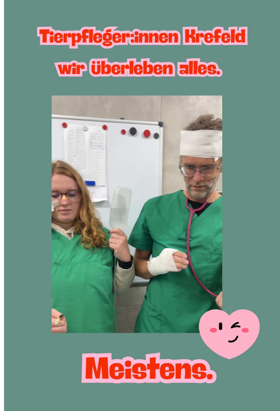 🐾 TierpflegerInnen Krefeld überleben alles. Meistens. 😅 Viele denken ja, Tierpfleger zu sein heißt den ganzen Tag süße Tiere streicheln aber weit gefehlt! 🧽🐾 An erster Stelle stehen nämlich Reinigungsarbeiten und zwar jede Menge davon. Danach kommen Kratzer, Bisse, Matsch, Gerüche und manchmal auch akrobatische Rettungsaktionen. 🐶🐱🐍🐦💪 Zwischen all dem steckt in dem Job ganz schön viel Risiko und eine große Portion Humor. 😉 Denn wer bei uns arbeitet, braucht nicht nur Herz für Tiere, sondern auch starke Nerven und ein gutes Immunsystem. 😄 #tierheimkrefeld 