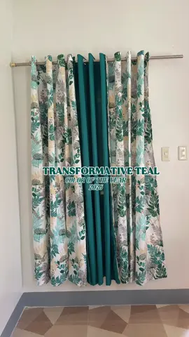 “Transformative teal” color of the year 2026 semi-blackout curtains sobrang ganda 😍 #windowcurtain #coloroftheyear #kurtina #semiblackoutcurtain #transformativeteal 