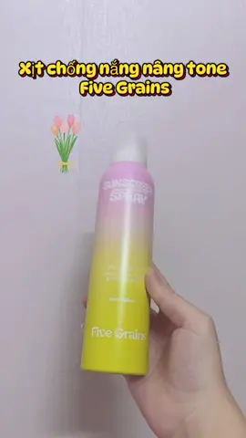 Xịt chống nắng nâng tone Five Grains, không chỉ giúp bạn chống tia UV mà còn bạn còn có 1 làn da trắng sáng hơn, tự tin cho các buổi hẹn. Mà lại còn lành tính, dễ dàng sử dụng #xitchongnang #chongnangnangtong #fivegrains #xuhuong #viral 
