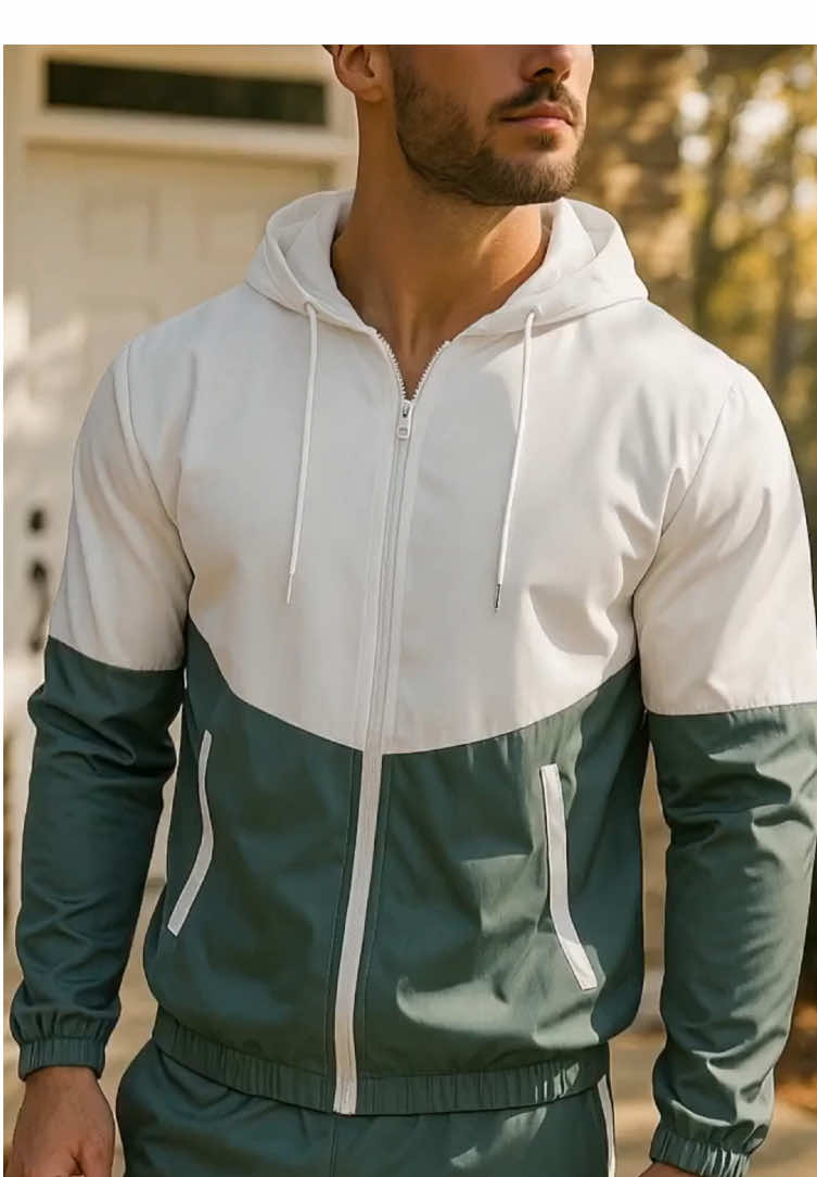 Casual Colorblock Vibes 🖤 Men's colorblock hoodie & sweatpants set, comfy for fall & winter everyday wear.#2pieceset #hoodie #mensfashion #spotlightfinds #tiktokshopblackfriday 