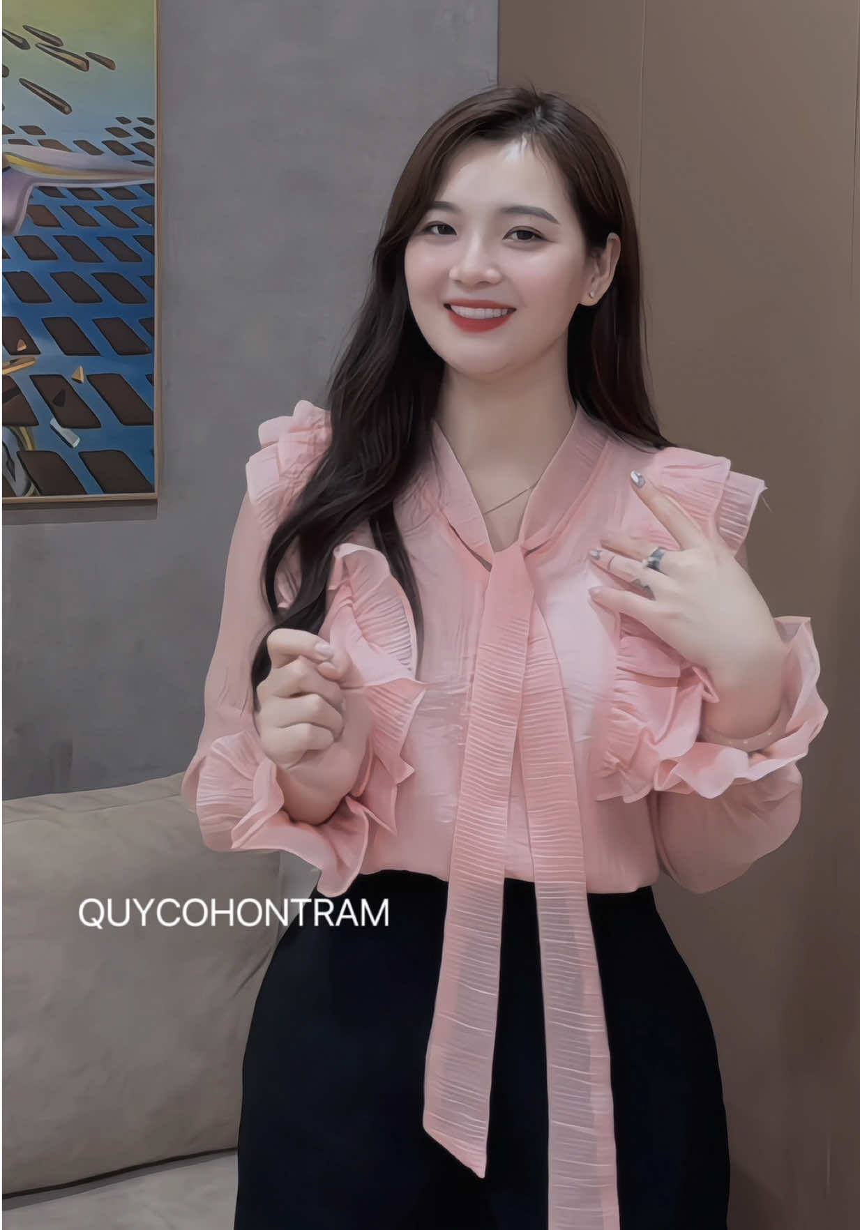 Áo sơ mi nữ tơ nhăn bèo vai nơ #somi #somidep 