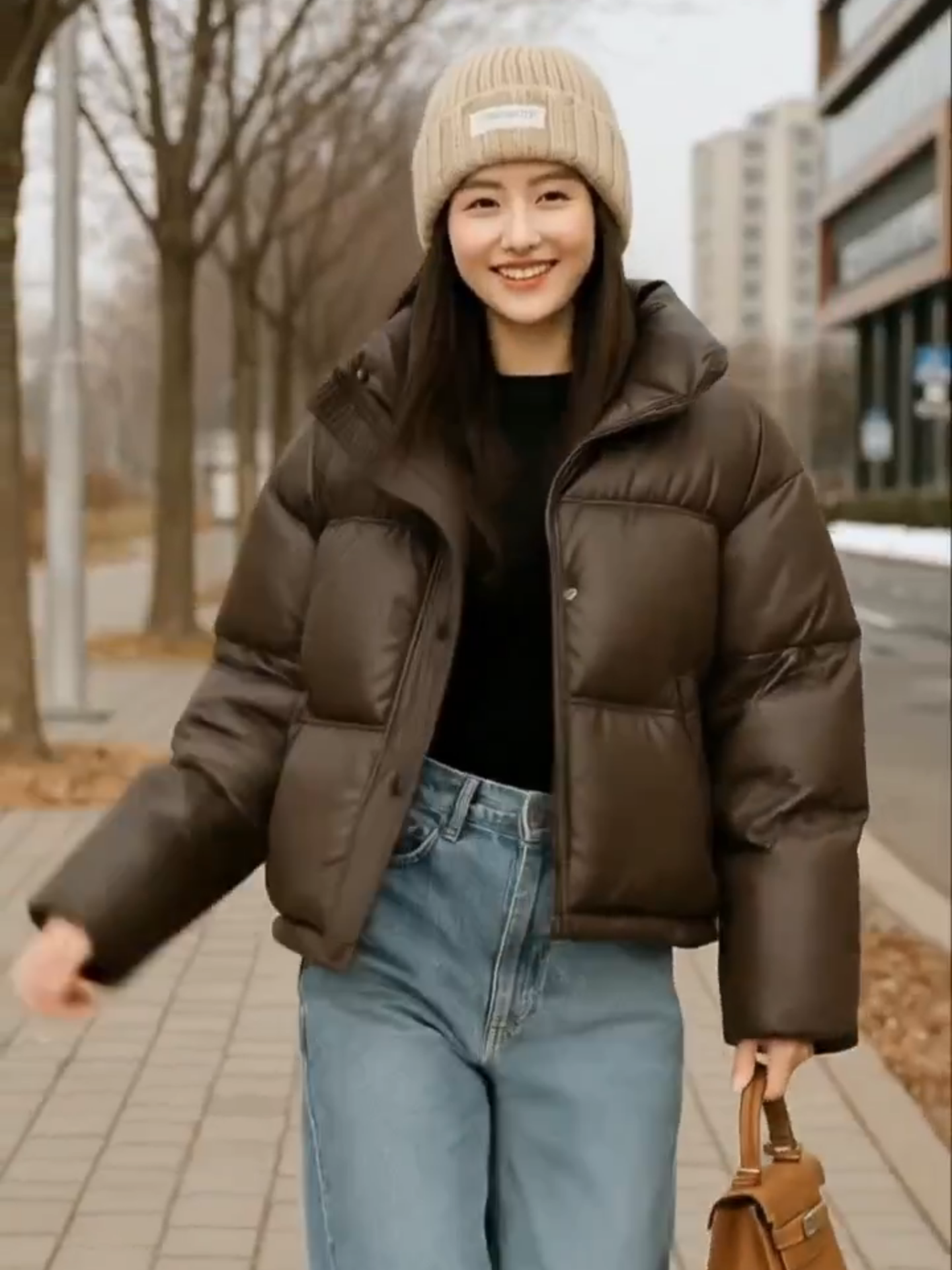CT12Áo Khoác Phao Nữ Dáng Ngắn Cổ Cao Chất Da 5 Cúc Nẹp Trần Chỉ 3 Lớp Dáng Crotop#aokhoat #outfit #thoitrangnu #fashion #aophao #fashion #áo #xuhuong