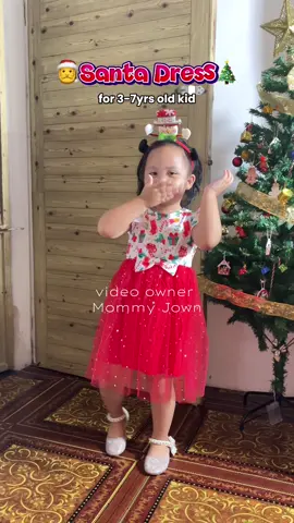 Cutesy Santa Dress for our little girls this coming christmas ❤️✨ perfect ootd! very affordable lang din mima! #dressforkids #santadress #tutudress #kidsfashion #kidsclothes 