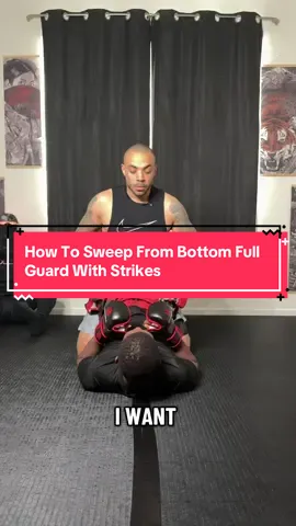 Here’s how to sweep someone from bottom full guard with strikes #mma #martialarts #jiujitsu #brazilianjiujitsu #jiujitsulifestyle 