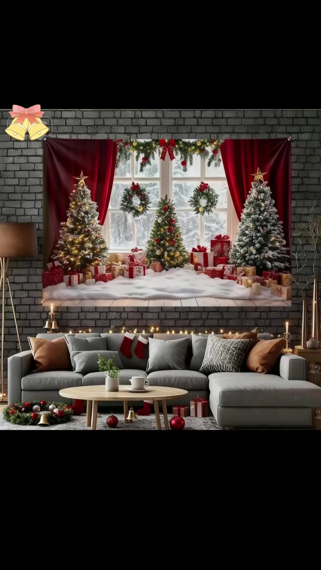 🎄Create a warm festive vibe with the Christmas Window Snow Scene Backdrop!❄️✨ #christmasdecorations #holidaydecorating #chritmasdecorations #christmascurtain #xmasdecorations #festivehomedecor #christmascurtains #christmastablesetting #holidaydecorinspo #festivedecorations #ChristmasDecor #HolidayBackdrop #WinterWonderland #FestiveVibes #TikTokMadeMeBuyIt #ChristmasAesthetic #HolidayHomeDecor