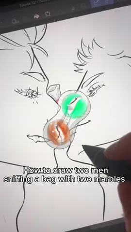 Sniffing a bag with two marbles art tutorial 🥴 #drawingtutorial #arttutorial #digitalart #procreate #drawing 