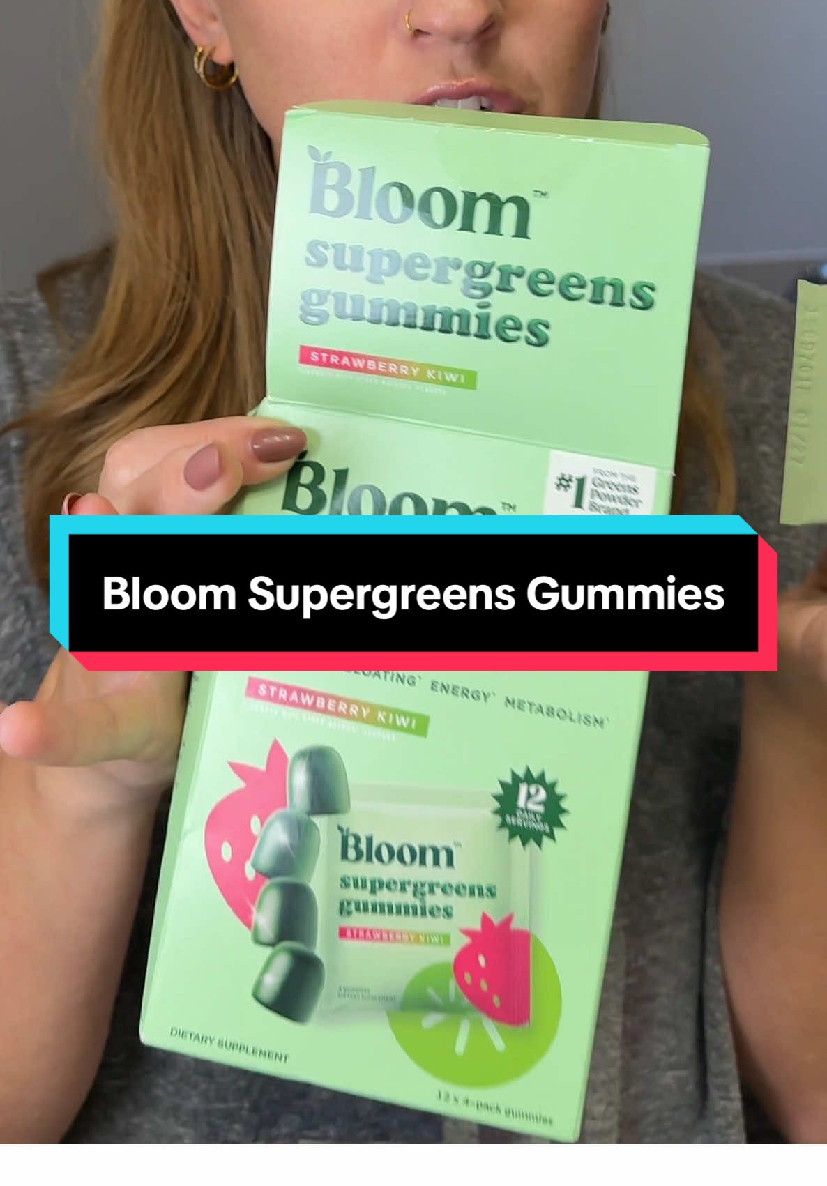 Greens made easy! No powder, no mess- just gummies that support digestion, reduce bloating & boost your metabolism! #bloomnutritionnewarrivals #bloom #supergreens #greens #wellness 