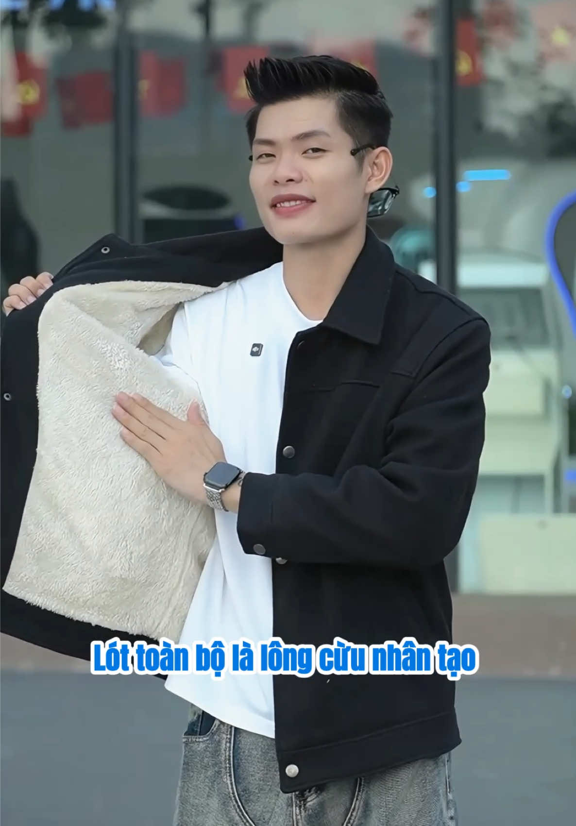 Áo khoác dạ ép lì hàn lót lông cừu, from Unisex nam nữ mặc được, dễ mặc dễ phối đồ, basic đơn giản #tiktokshop #xuhuong #quocvuonglive #aosweater #xuhuongtiktokshop 