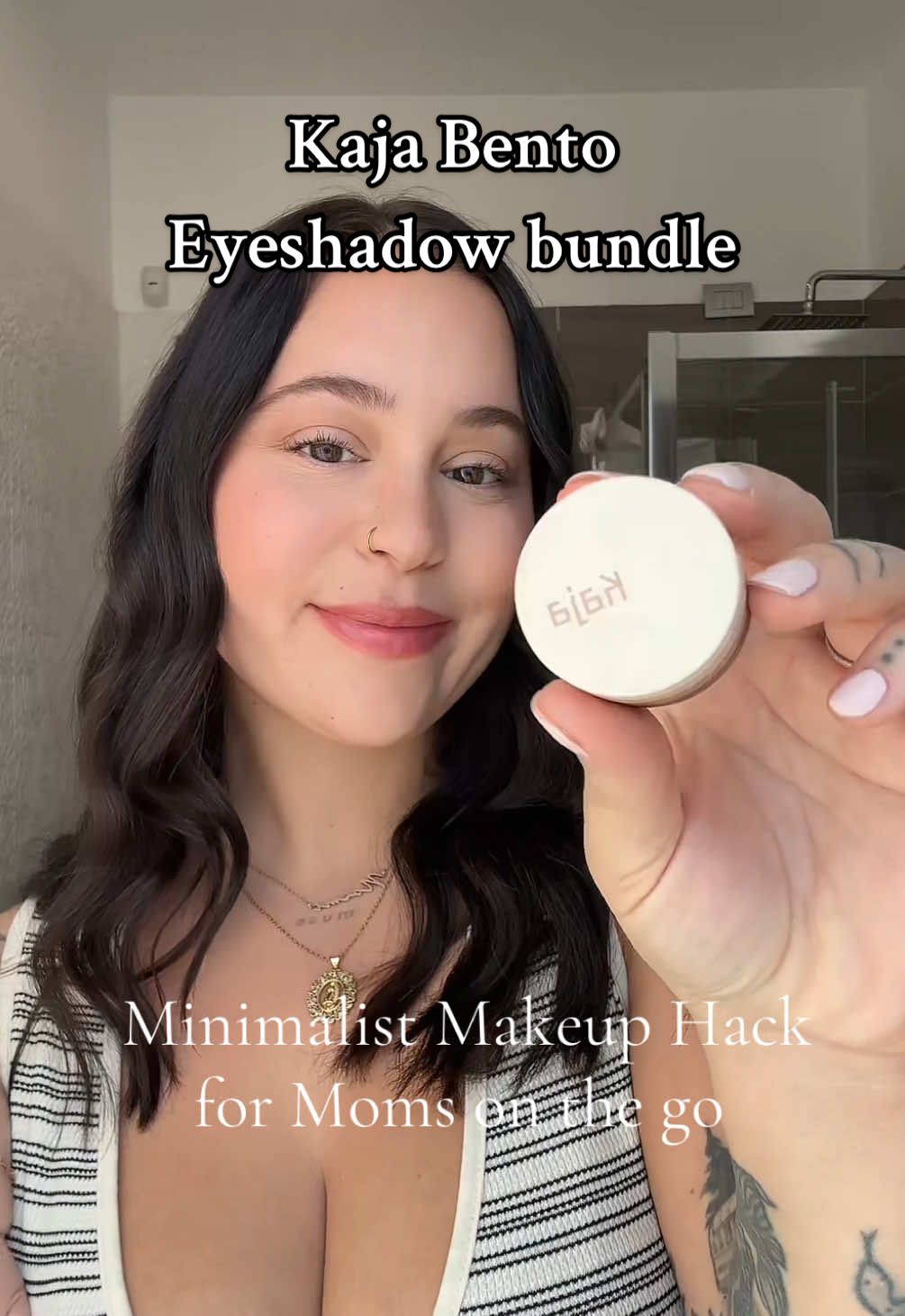 Kaja bento eyeshadow bundle are my go to when in a hurry as a mom and so perfect for travel. Get two sets together only on TikTok shop! #kajabeauty #kajabento #kajaeyebentos #eyeshadow #makeup 