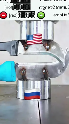 Test the durability of US knives & Russian knives #asmr #hydraulicpress #fyp #satisfying #trending 