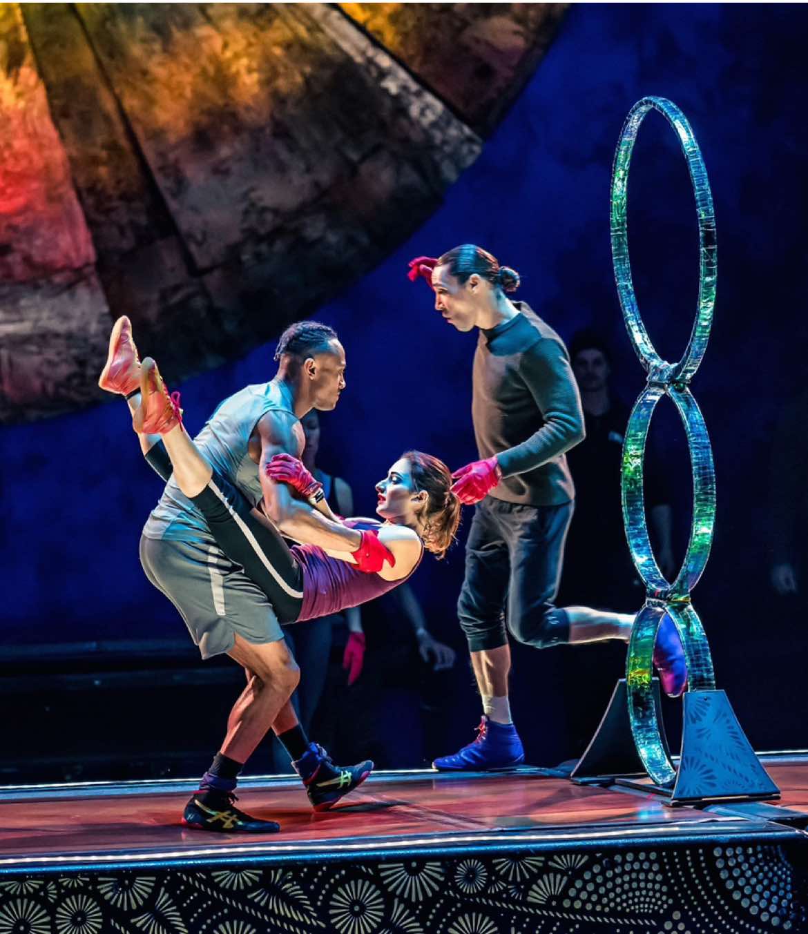 From training to stage  #hoopdiving #birdistheword #fyp #circus #partnerstunt 