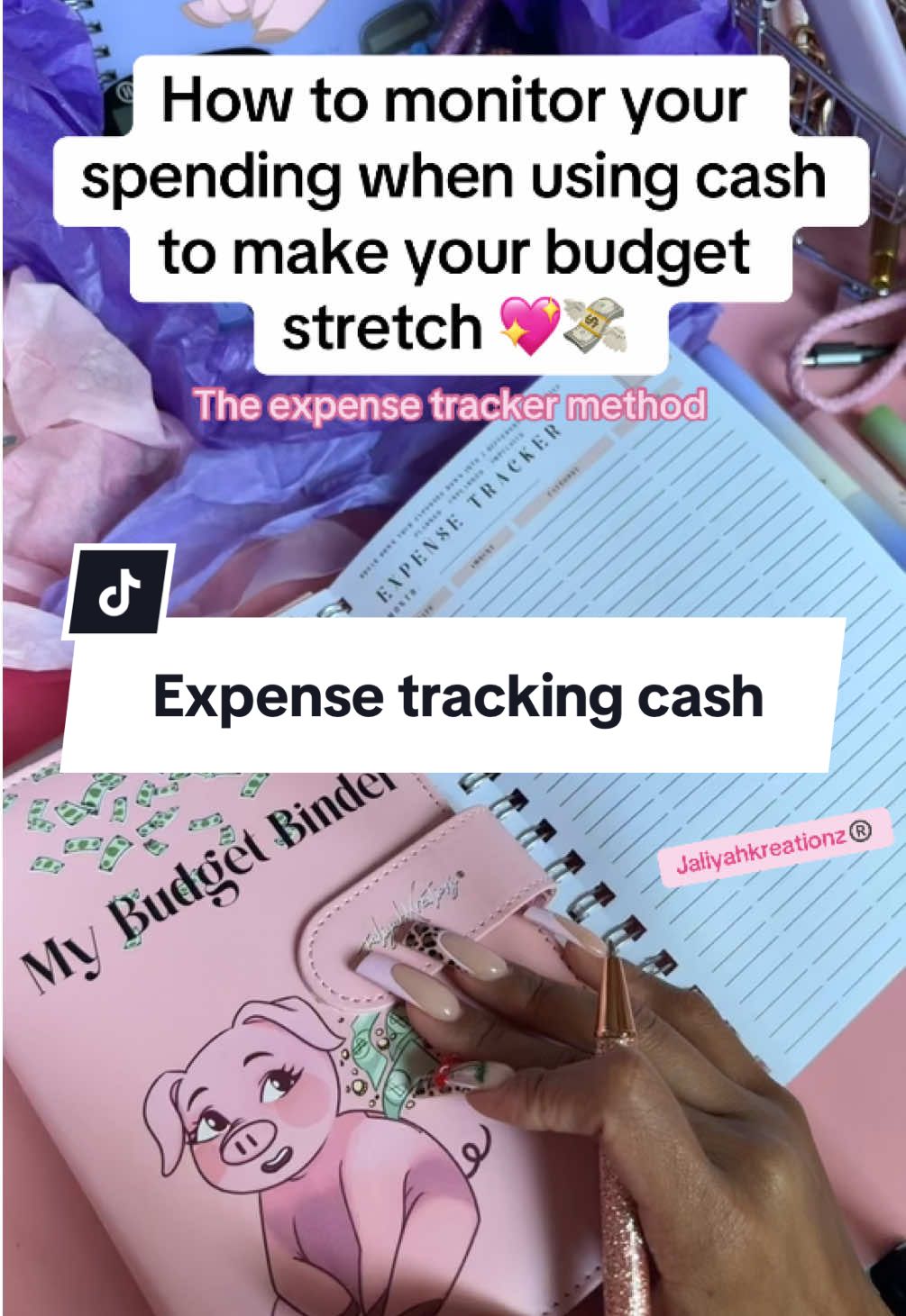 How to document spending when using cash 💜 #jaliyahkreationz #budgetplanner #cashstuffing #biweeklybudget 