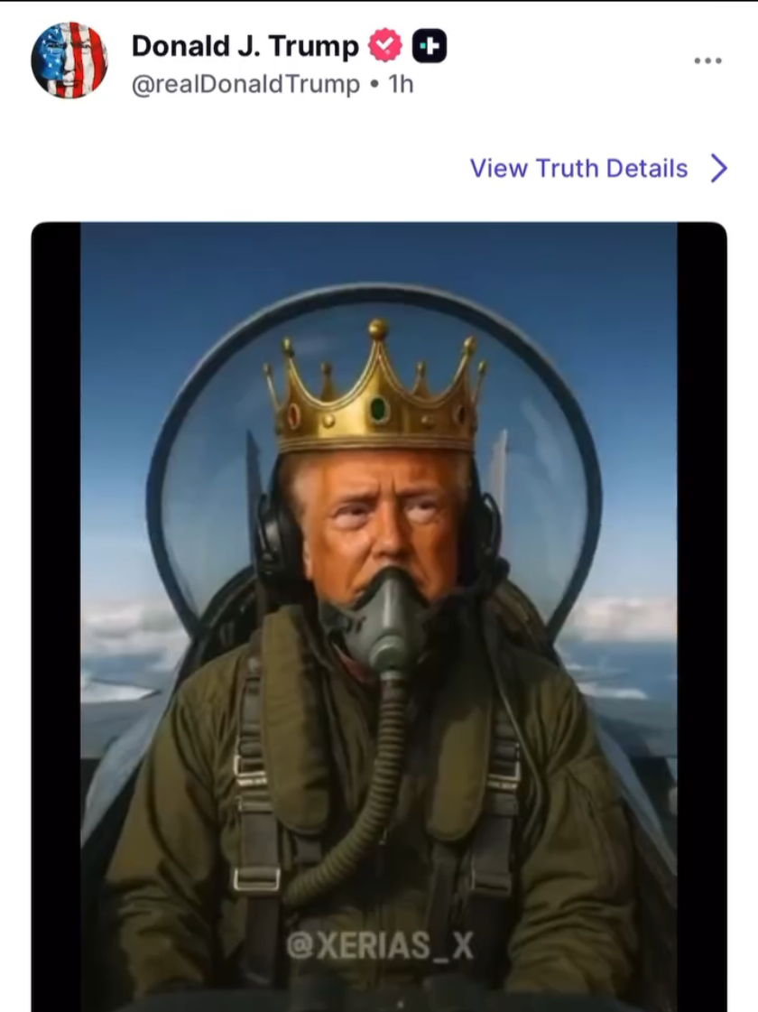 #Trump posted video on his Truth Social of him pooping on #nokings protesters 