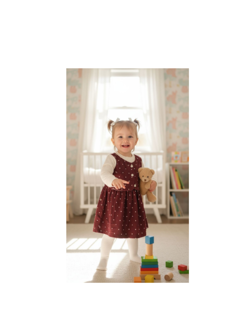 Siyabi Kids Cozy faux-layered Baby Girl Dress with Bow Print (6 Months - 3 Years) Visit shop or DM to order #cutebaby #kids #fashiontiktok #Uk 