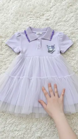 Gaun Kuromi Rok polo jala lengan pendek anak perempuan 1-11 tahun merah ungu katun bayi fashion anak 