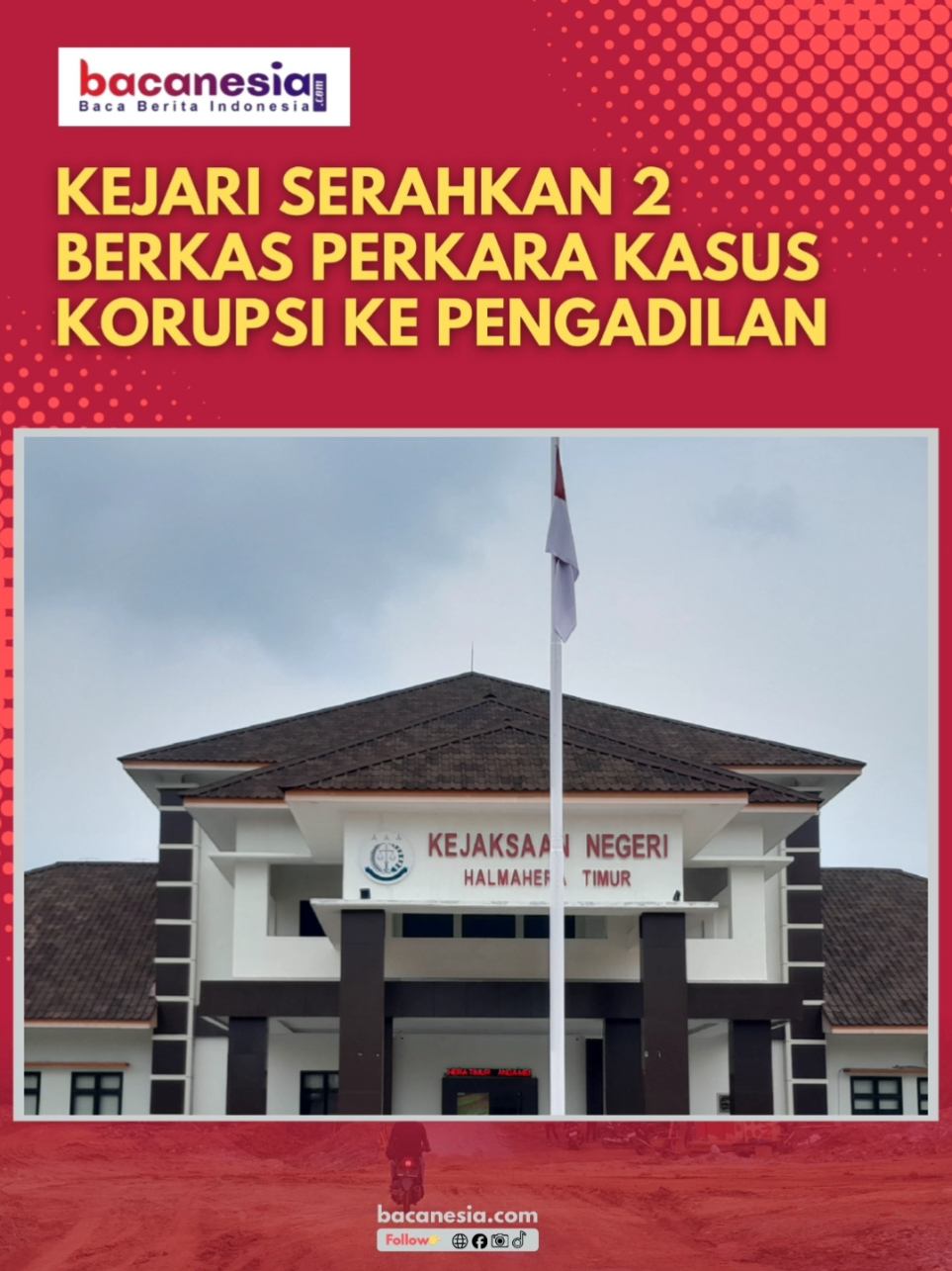 Bacanesia.com,HALTIM-Kejaksaan Negeri (Kejari) Kabupaten Halmahera Timur, akhirnya menjadwalkan pelimpahan dua berkas perkara ke Pengadilan Tindak Pidana Korupsi (Tipikor) di Kota Ternate, Maluku Utara. Dua berkas perkara yang telah disiapkan untuk dilimpahkan ke Pengadilan Tipikor dengan masing-masing kasus dugaan korupsi. Kasus tersebut diantaranya SPPD Fiktif di Bagian Umum dan Protokoler Sekretariat Daerah Kabupaten Halmahera Timur dan dugaan korupsi DD dan ADD Kepala Desa Baburino di Kecamatan Maba. Pelaksana Tugas (Plt) Kasi Intelijen Kejari Halmahera Timur, Komang Noprizal mengatakan, dua berkas perkara yang disiapkan untuk dilimpahkan ke pengadilan Tipikor di Ternate. Dari empat terdakwa masing-masing berinisial KS selaku mantan Kabag Umum dan dua eks Bendahara Pengeluaran pada Bagian Umum dan Protokoler, dengan RS alias Radius selaku kepala Desa Baburino. Baca Berita Lengkapnya 👇 bacanesia.com Link Ada Di Bio TikTok #berita #bacanesia #indonesia🇮🇩 #malukuutara #fyp 