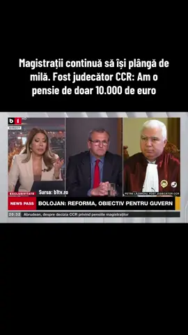 Prezent în emisiunea News Pass de pe B1 TV, fostul judecător al Curții Constituționale, Petre Lăzăroiu, a plâns de mila magistraților. Care, spune el au dreptul la pensii astronomice. Fostul magistrat chiar a dat de înțeles că nu e chiar mulțumit cu pensia sa de 10.000 de euro. ©️ B1 TV • 2025 #stirilezilei 
